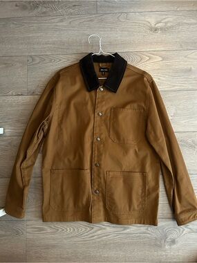 Brixton Brown Canvas Jacket with Dark Contrast Collar